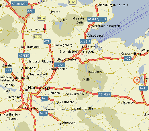 50 km nach Hamburg, 25 km nach Lbeck, 40 km nach Schwerin